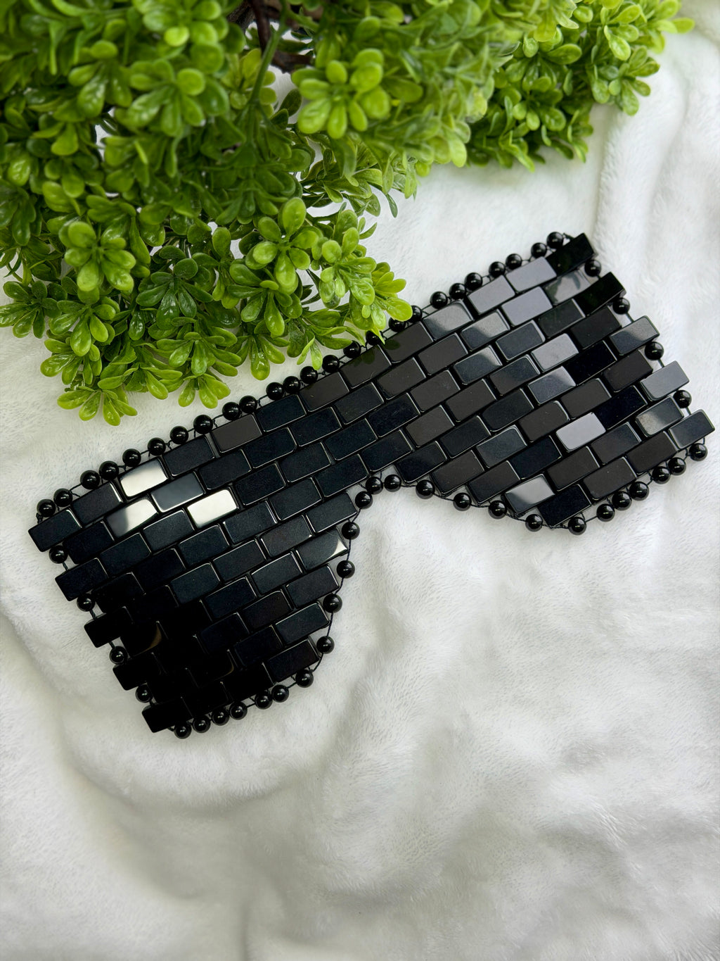 Natural Crystal Eye Mask- Obsidian