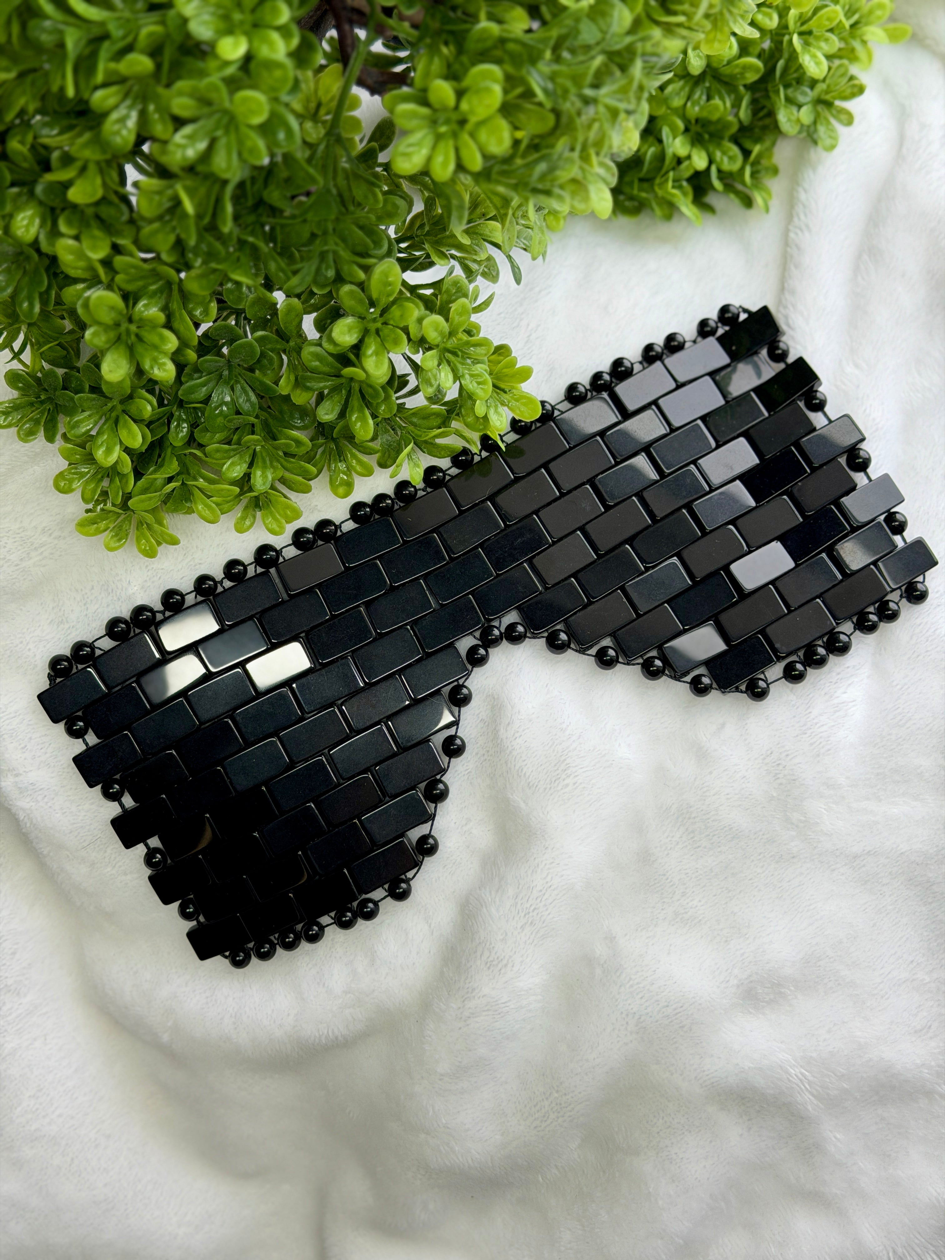 Natural Crystal Eye Mask- Obsidian