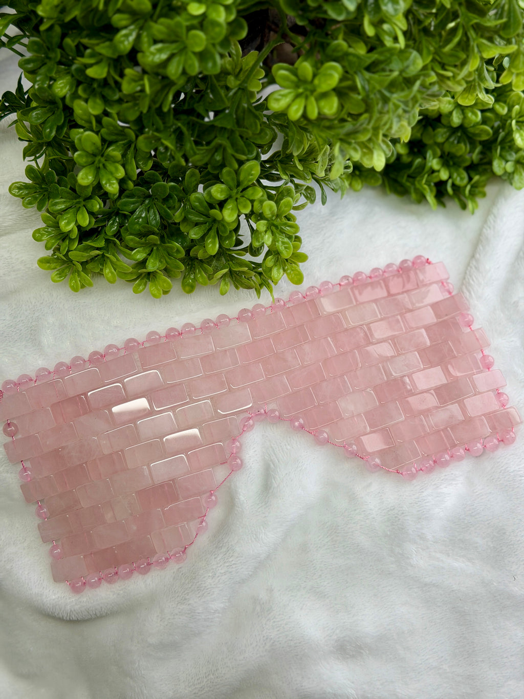 Natural Crystal Eye Mask- Rose Quartz